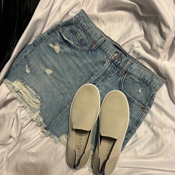 Aeropostale High Waisted High Rise Blue Denim Jean Skirt - Picture 9 of 11